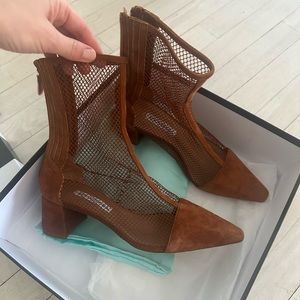 Auth AQUAZZURA suede mesh boots Sz 39/9
